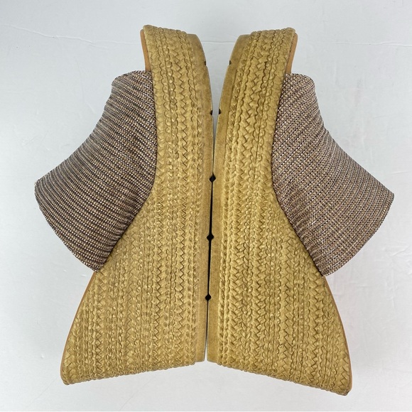 Seychelles size 10 Women’s Gold Metallic Espadrille Platform Wedge Sandals - Picture 5 of 9